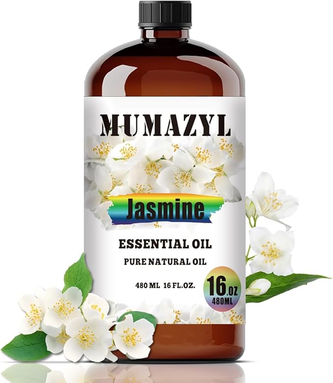 Jasmine Essential Oil, Jasmine Oil 16 Fl Oz 480ML for Diffuser Humidifier Yoga Cleaning DIY Candle Soap Making Essential Oils - Bloomnest