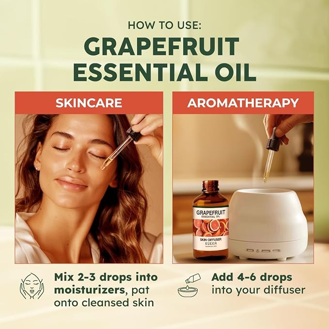 KUKKA Grapefruit Essential Oils - 4 Fl Oz - for Hair, Skin, Diffuser, Aromatherapy & DIY Soap Making Scent - Bloomnest