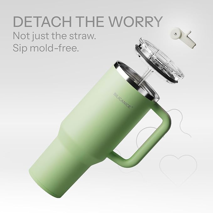 Easy Clean Pro Tumbler - 40 oz Water Bottle with Handle & Quick-Disassemble Flip Straw, Leak Resitance,Double Wall Insulated Stainless Steel, Dishwasher Safe, BPA-Free,Gifts for Women & Men - Bloomnest