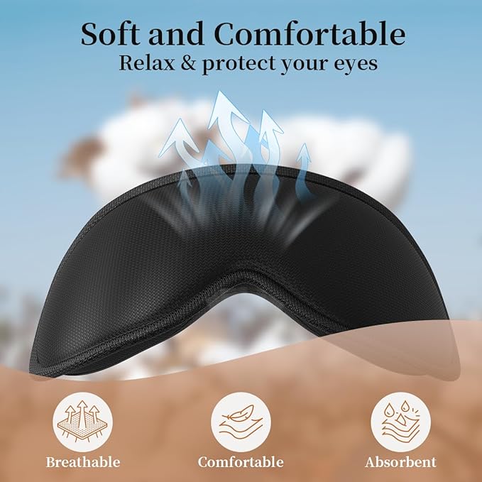 Easysleep 3D Sleep Mask Sleep Headphones White Noise Sleep Eye Mask with 31 Soothing Sounds 3 Timer Soft Adjustable Light Blocking Eye Cover Long Playtime for Sleeper Men Women Travel Gift - Bloomnest