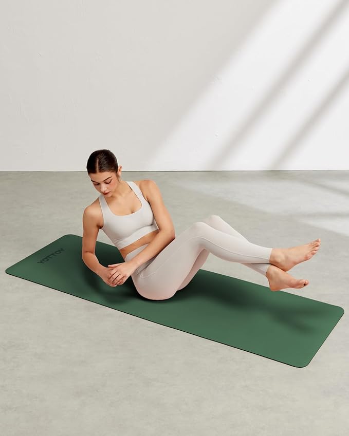 Yoga Mat,Non-Slip TPE Exercise Mat(1/4 Inch) for Pilates, Fitness & Barefoot Workouts, Home Gym Studio with Strap & Bag - Bloomnest