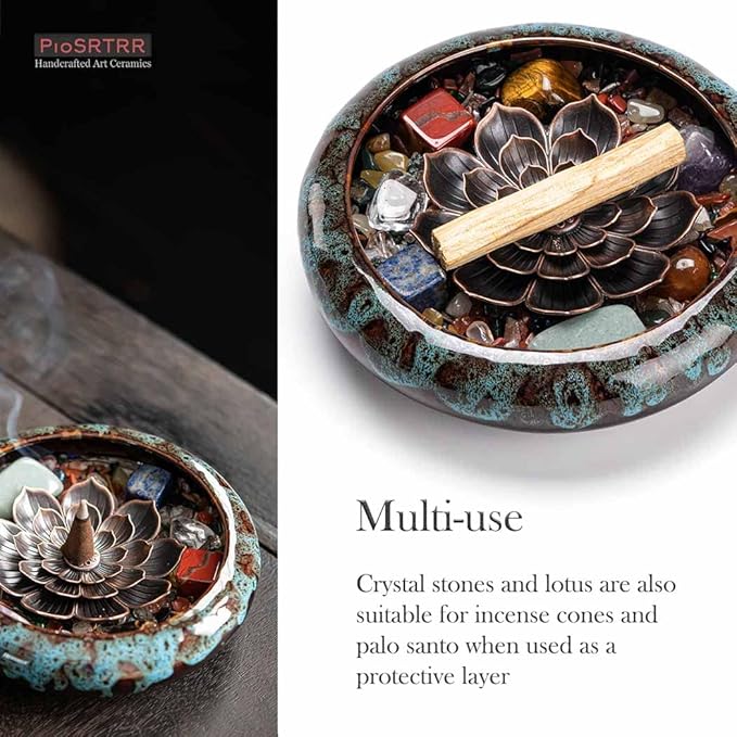 Incense Stick Holder-Crystal Lotus Incense Holder,Ceramic Incense Burner - Bloomnest