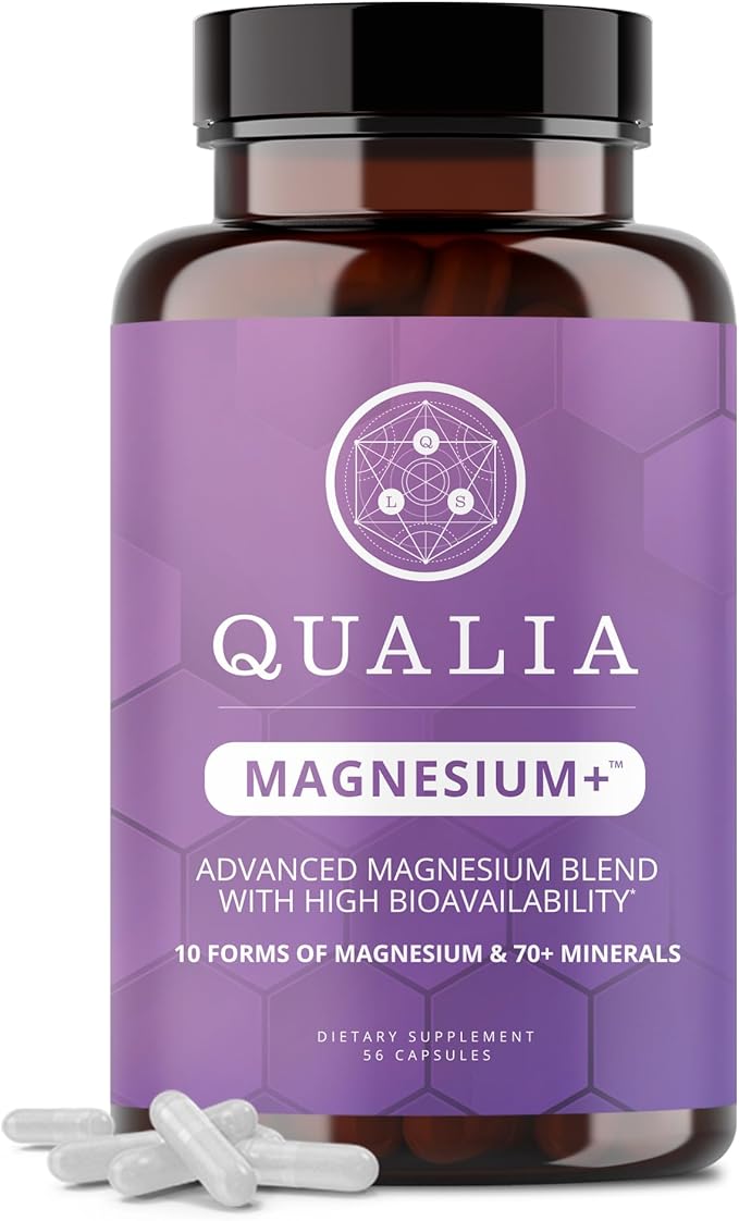 Qualia Magnesium+ | Doctor-Formulated. Premium Formula | High Bioavailability | 10 Forms of Magnesium & 70+ Minerals | Relaxed Mood, restful Sleep, & Exercise Recovery - Bloomnest