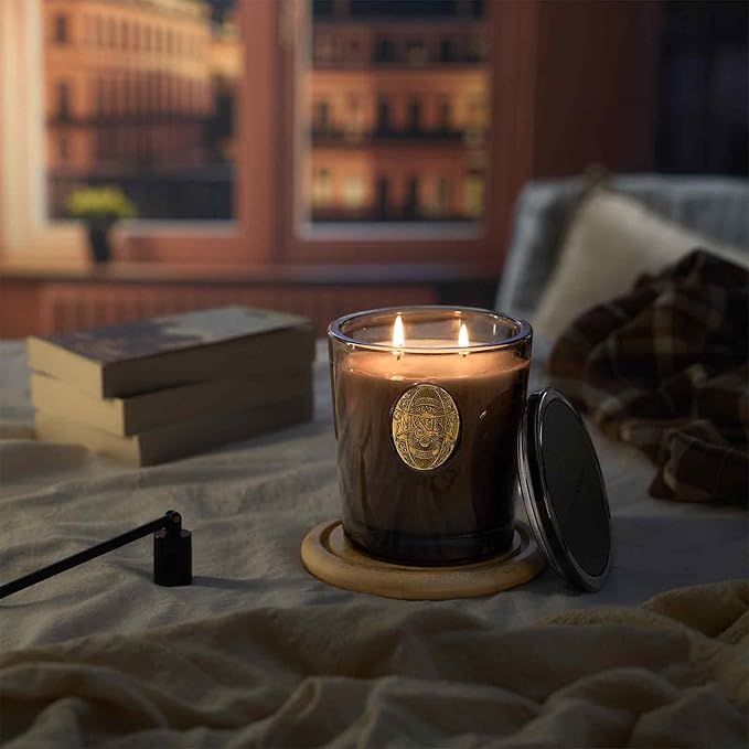 M&SENSE Large Two-Wick Soy Candle | Crisp Chill & Black | 19.8 oz, 120H Burn Time | Luxury Scented Candle for Him,for Relaxation, Gifting, Home Décor | Ideal for Bedroom, Office, Party Ambiance - Bloomnest