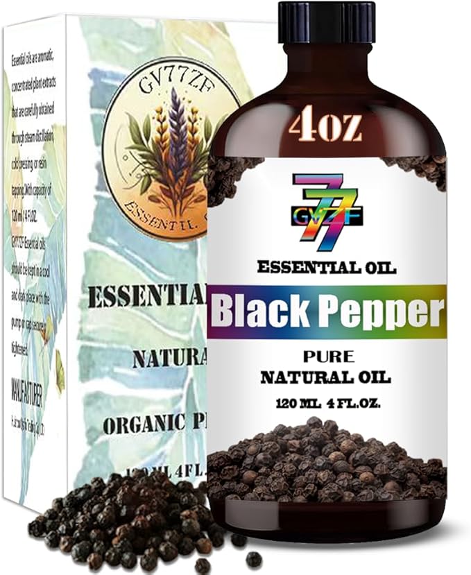 Black Pepper Essential Oil (4 oz/120 ml) — Black Pepper Oils for Aromatherapy, diffusers, humidifiers, Home fragrances, DIY Skincare, soap Making, DIY Candle, Relaxation, Yoga, and Meditation - Bloomnest