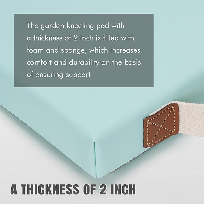 HappyPicnic Waterproof Kneeling Pad for Garden or Bath, 2 inch Thick Soft Foam Kneeler Mat for Gardeners Knee Support or Bathtub Bathing Baby with Handle and Removable Cover-Green - Bloomnest