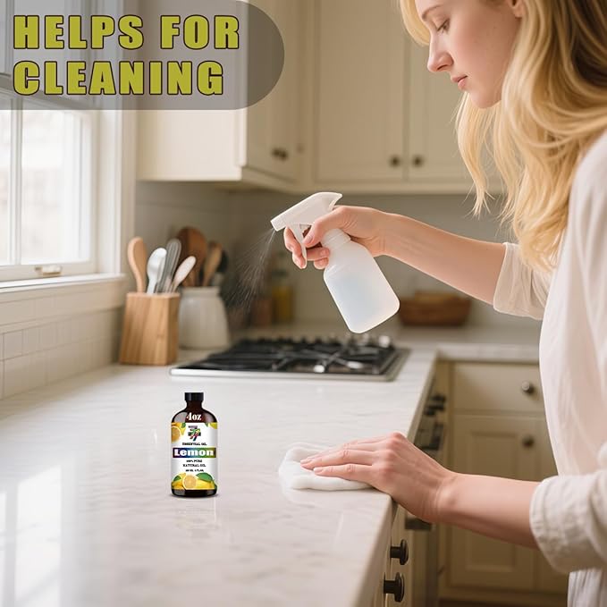 Lemon Essential Oil (4 oz/120 ml) — Lemon Oils for Aromatherapy, diffusers, humidifiers, Home fragrances, DIY Skincare, soap Making, DIY Candle, Relaxation, Yoga, and Meditation - Bloomnest