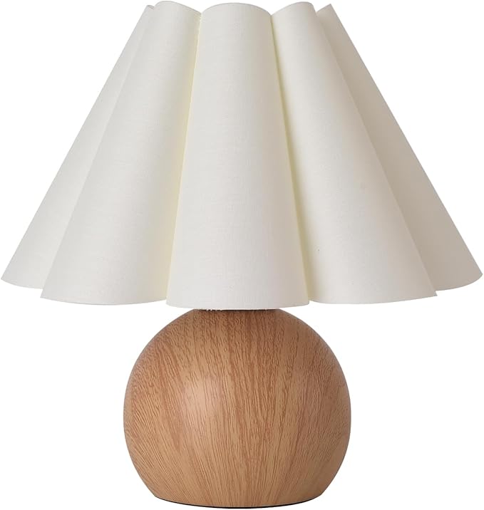 KUNJOULAM Cute Small Table Lamp, Modern Bedside Nightstand Lamp with Fabric Lampshade, Metal Base for Bedroom Home Office Decor (Without Buld) - Bloomnest