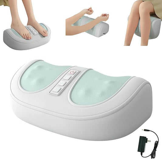 Foot Massager with Heat, with 3 Intensity Levels Shiatsu Kneading,with Massage Roller,Dual-Frequency Red Light 107.6°F Constant Temperature,Ideal for Feet Care and Pain Relief at Home, Office﻿ (Green) - Bloomnest