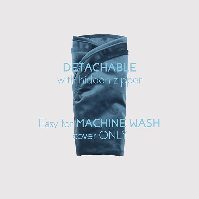 Round Floor Pillow Cover Velvet Throw Seating Pouf Yoga Meditation Cushion Plush Case Reading Room Decor Cover Only (25.6IN, Dark Blue)