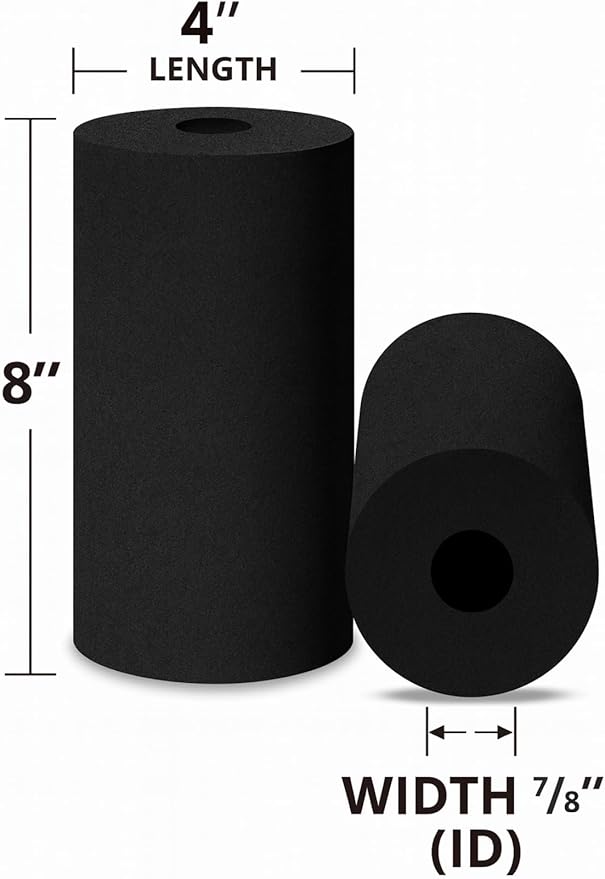 Treadlife Fitness Replacement Foam Roller Pad for Gyms and Leg Extensions (Size: 8"x4"x1") - Qty: 2 - Bloomnest