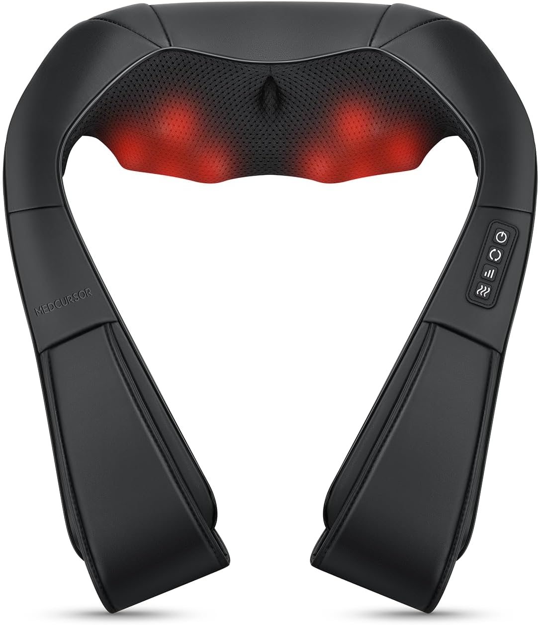 Medcursor Neck Massager, Portable Electric Neck and Back Massager with Heat, Deep Tissue 3D Kneading Pillow for Muscle Pain Relief, Ideal Father’s Day Gift, Not Cordless