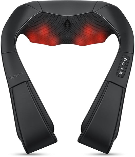 Medcursor Neck Massager, Portable Electric Neck and Back Massager with Heat, Deep Tissue 3D Kneading Pillow for Muscle Pain Relief, Ideal Father’s Day Gift, Not Cordless - Bloomnest