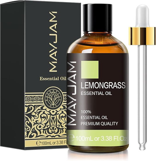 Lemongrass Essential Oil, 3.38fl.oz, MAYJAM Premium Essential Oils with Glass Dropper, Lemongrass Oil for Diffuser, Aromatherapy - Bloomnest