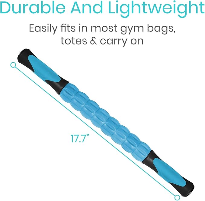 Vive Massage Stick Roller for Muscle, Back, Legs - Deep Tissue Body Fascia Massager for Hamstring, Calf, Neck Pain, Trigger Point, Exercise -Rolling Relief Tool for Physical Therapy, Recovery