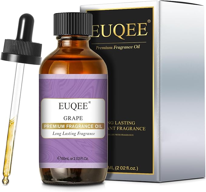 EUQEE Grape Fragrance Oil, Premium Essential Oil 2.02 Fl oz with Glass Dropper for Aromatherapy, DIY Bath Bombs, Candle Soap Making (60ml) - Bloomnest