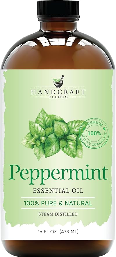 Handcraft Blends Peppermint Essential Oil in Glass Bottle – Huge 16 Fl Oz – 100% Pure and Natural – Premium Grade Oil for Diffuser and Aromatherapy, Skin, Massage, Candle and Soap Making Fragrance - Bloomnest