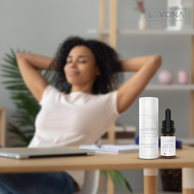 Levona Scent Essential Oils - Scents for Home, Hotel & Office Use - Perfect for Home Diffuser & Humidifiers - Aroma Fragrance Oil, Ideal for Massage, Relaxation, and Spa - Santal Serenity, 10ml LEVONASCENT