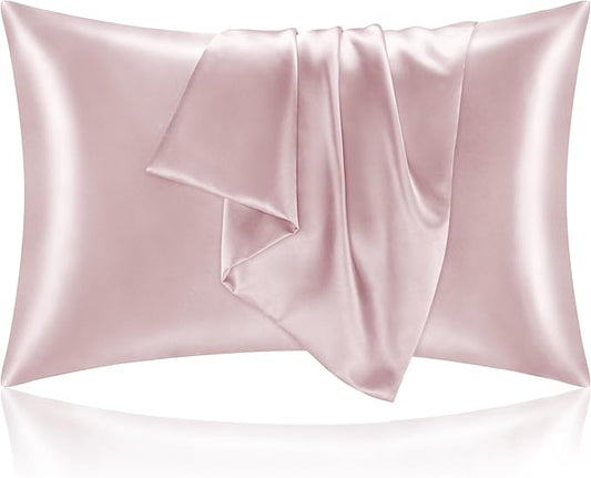 BEDELITE Satin Pillowcase for Hair and Skin, Super Soft and Cooling Similar to Silk Pillow Cases 2 Pack with Envelope Closure, Gift for Women Men(20"x30" Queen Size, Lotus Pink) - Bloomnest