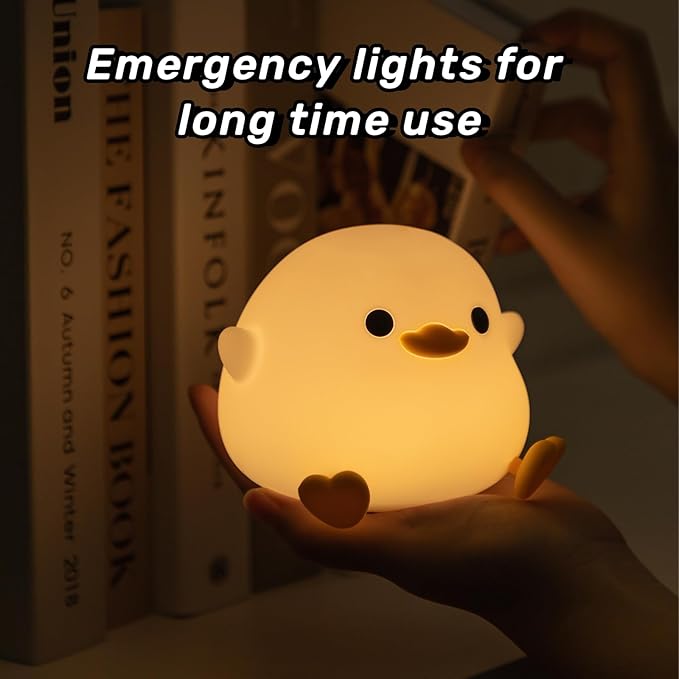 DoDo Duck Night Light, Cute Duck Lamp, Soft Silicone Dimmable Nursery Night Light, Touch Control & Rechargeable Night Lamp for Girls & Boys Bedroom, Living Room - Bloomnest