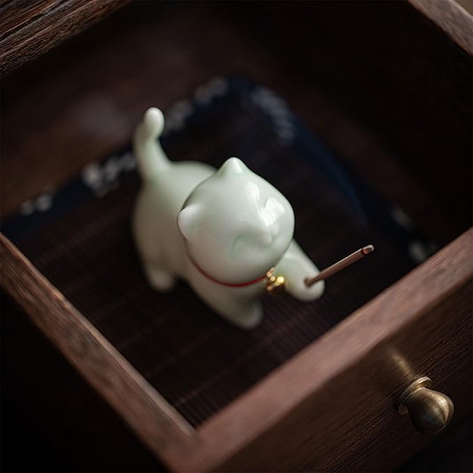 Set of Cats Incenses Holder Home Accent Ceramic Cats Incenses Stick Stand Multifunctional Home Decors - Bloomnest