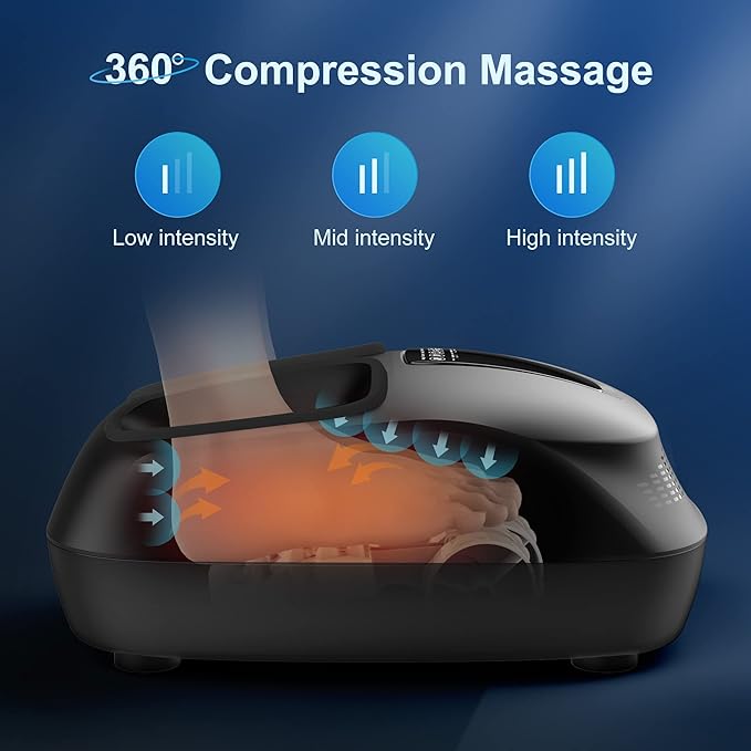 COMFIER Foot Massager with Heat,Rolling Compression Shiatu Feet Massage,Gifts for Men,Wen, Machine for Circulation,Neuropathy Pain,Plantar Fasciitis,Fits Foot Size up to 13” - Bloomnest