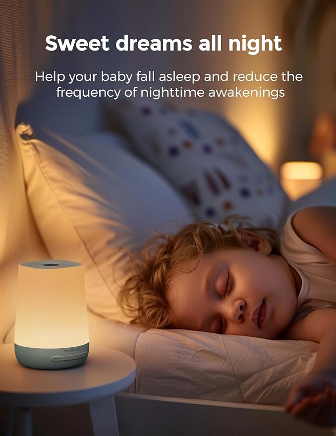 Baby Sound Machine, Momcozy White Noise Machine for Baby Sleeping with Night Light, Toddler Sleep Trainer with 34 Soothing Sounds, Timer, App Remote Control, Personal Sleep Routine(Green) - Bloomnest