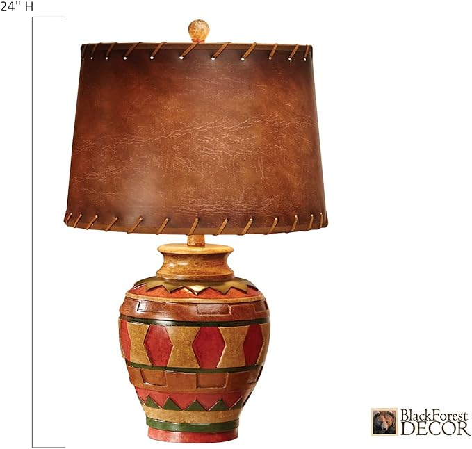 BLACK FOREST DECOR Great Plains Pottery Table Lamp - Southwestern Accent Lighting - Bloomnest