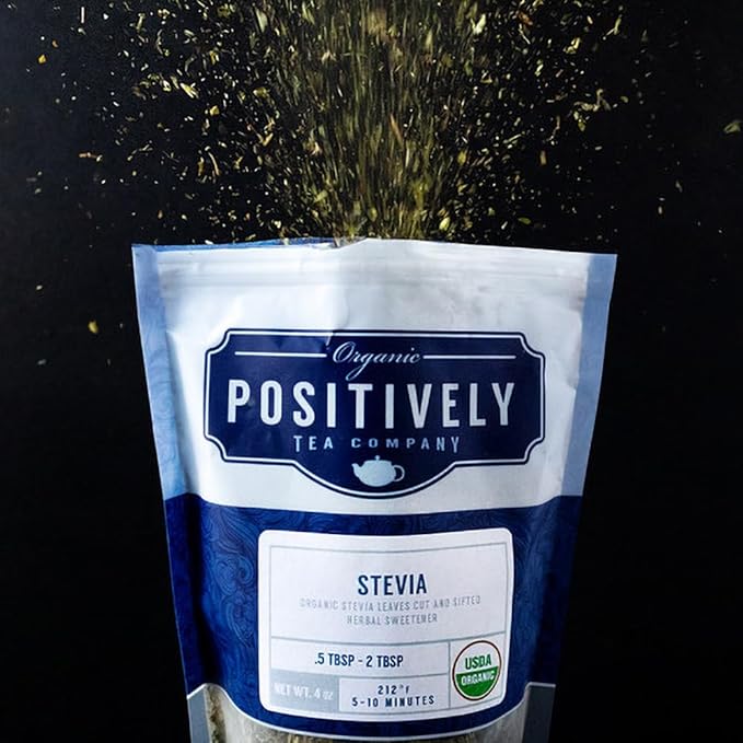 Organic Positively Tea Company, Stevia Leaf, Herbal Tea, Loose Leaf, 4 Ounce - Bloomnest
