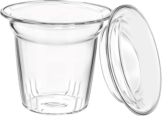 Glass Tea Infuser with Dual-Purpose Lid/Coaster for Teabloom, Glass Tea Strainers for Loose Tea-leaves, Universal Steeper for Teapots, Mug, Bottle, Cup, Travel Tumblersm Microwave & Dishwasher Safe - Bloomnest