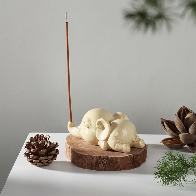 Cacukap Cute Elephant Incense Burner, Incense Holder for Sticks, Elephant Theme Incense Tray, Adorable Home Decoration, Unique Gifts Idea for Elephant Lover - Bloomnest