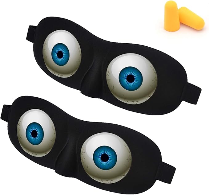 Tphon Eye Sleep Mask Funny Blindfold for Women Men Kid, Upgraded 3D Contoured 100% Blackout Sleeping Mask with Adjustable Strap, Soft Night Blindfold Eye Shades for Travel Naps Shift Works Games - Bloomnest