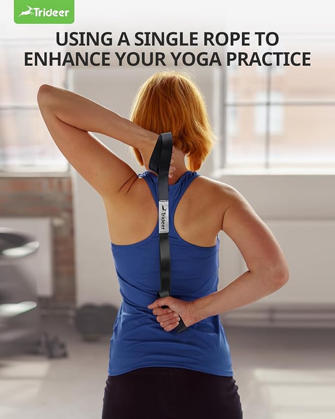 Trideer Stretching Strap Yoga Strap Physical Therapy for Home Workout, Exercise, Pilates and Gymnastics, 10 Loops Non-Elastic Stretch Bands with Aesthetic Packaging for Women & Men - Bloomnest