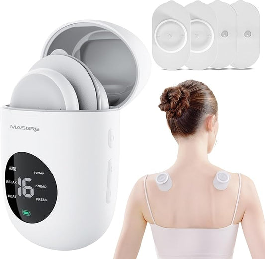 TENS Unit - Wireless Muscle Stimulator for Pain Relief, Dual Channel 16 Intensity Tens EMS Machine, LED-Display Rechargeable Cordless Portable Massager for Feet, Leg, Shoulder, Lower Back, Neck MASGRE