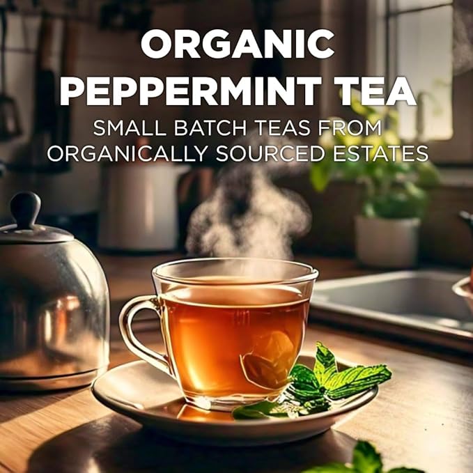 Maud's Organic Peppermint Tea Pods, 24 ct, Recyclable Single Serve Pods – 100% Gourmet Blended Tea Leaves, Compatible with Keurig K Cups Maker - Bloomnest