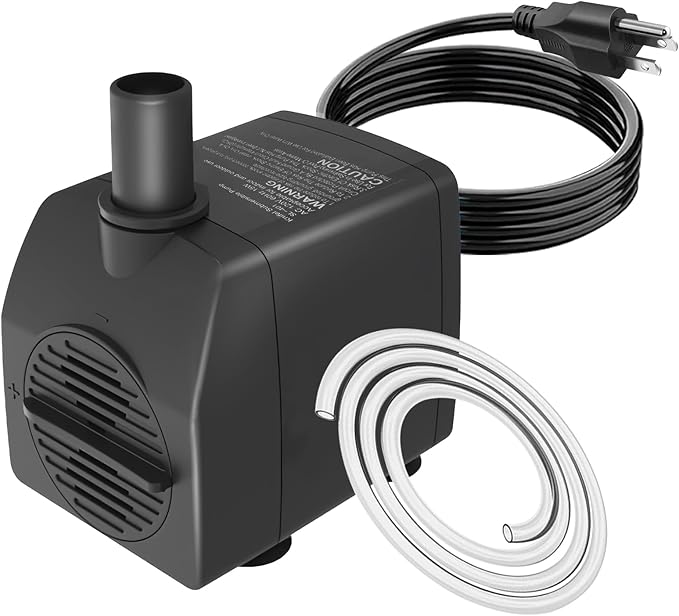 Submersible Pump 200GPH with AUTO-Shut-Off 5.2ft High Lift for Fountains, Hydroponics, Ponds, Aquariums & More - Bloomnest