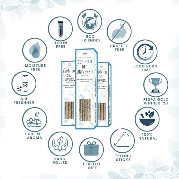 SOUL STICKS Handcrafted 10pcs Resin Artisan Incense Sticks Non-Toxic & Long Lasting Aromatic Sticks for Yoga Meditation Relaxation Aromatherapy Cleansing & Purification (White Sage) SoulSticks