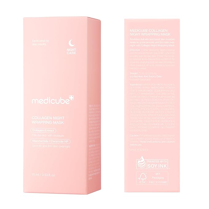 medicube Wrapping Mask Collagen Overnight Peel Off Facial Mask | Elasticity & Hydration Care, Reduces Sagging & Dullness | Hydrolyzed Collagen For Glowing Skin | Korean Skin Care, 2.53 fl.oz - Bloomnest