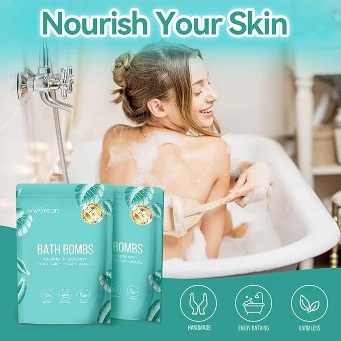 Bath Bombs for Women Gift Set, 8 Organic Bath Bombs Christmas Stocking Stuffers, Birthday Gift for Adults, Women, Relaxation Home SPA Bubble Bath, Self Care for Wife, Mother, Girlfriend - Bloomnest