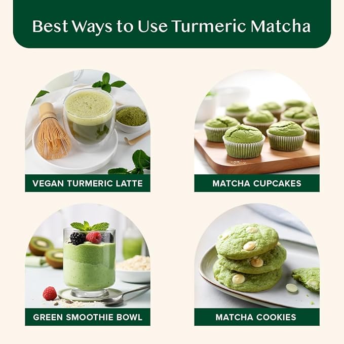 VAHDAM,Turmeric Matcha Green Tea Powder (25 Cups/1.76oz) With Curcumin - Pure Japanese Matcha Powder With Indian Turmeric Powder | Delicious Matcha Latte - Bloomnest