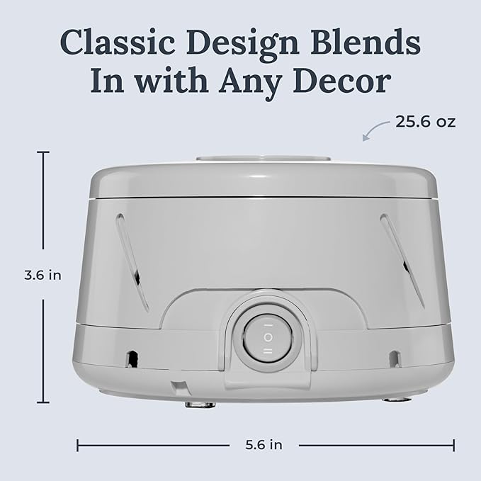 Yogasleep Dohm Classic (Gray) The Original White Noise Machine, Soothing Natural Sound from A Real Fan, Noise Cancelling for Office Privacy, Travel & Meditation, Sleep Therapy for Adults & Baby - Bloomnest