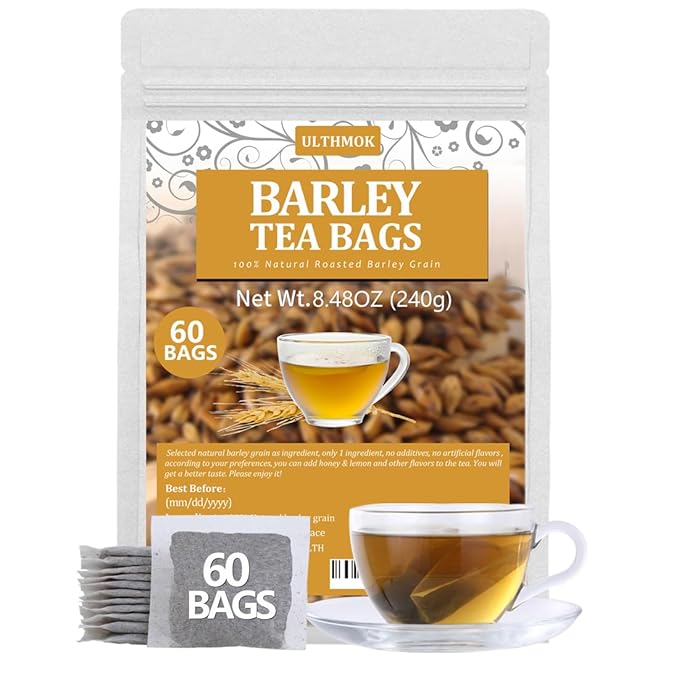60 Premium Barley Tea Bags, Made with 100% Natural Roasted Barley Grain, Damai Cha - Digestion Support & Rich in Nutrition, No Additives & Caffeine Free. - Bloomnest