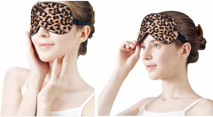 Coloring Leopard Sleep Eye Mask Small Large Black Spots Men Women Sleep Mask with Adjustable Strap Eye Cover Eye Shade for Travel, Nap,Meditation - Bloomnest