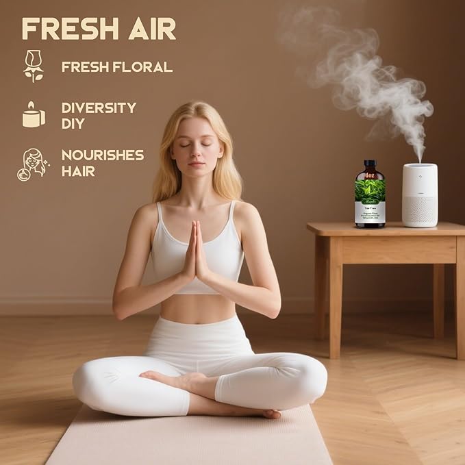 Tea Tree Fragrance Oil-Tea Tree Essential Oil 4.33oz (130ml)-100% Pure Natural Scent for Diffusers, Candles, Soap Making & Aromatherapy-Relaxing Home & Gift Essential Oil for Bath, Massage - Bloomnest