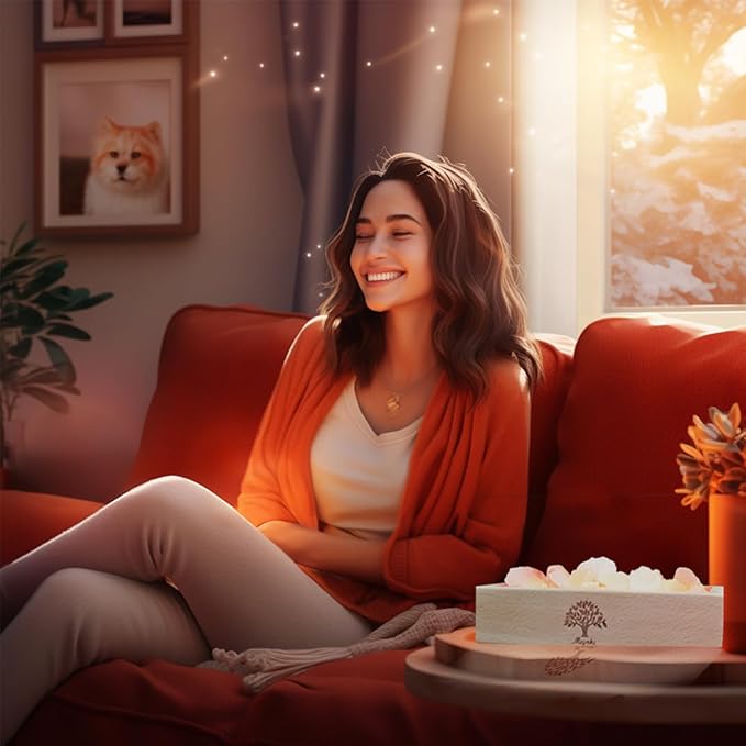 Himalayan Salt Lamp Diffuser - 300g Pink Salt with Wood Base, USB Powered, Warm Light for Aromatherapy, Relaxation, Meditation, Home Decor, Gifts