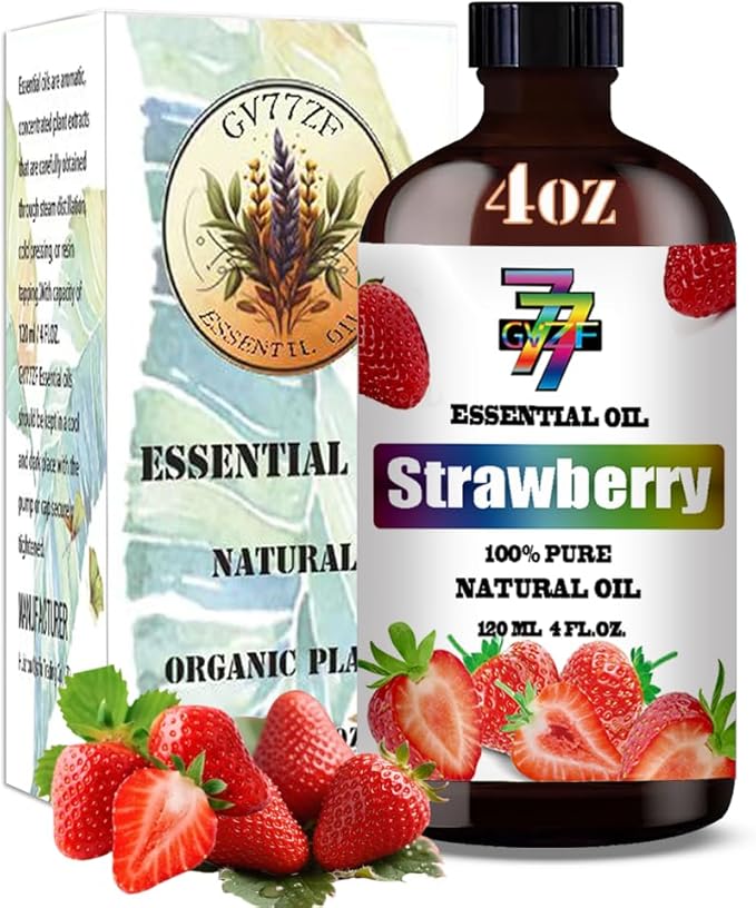 Strawberry Essential Oil (4 oz/120 ml) — Strawberry Oils for Aromatherapy, diffusers, humidifiers, Home fragrances, DIY Skincare, soap Making, DIY Candle, Relaxation, Yoga, and Meditation - Bloomnest