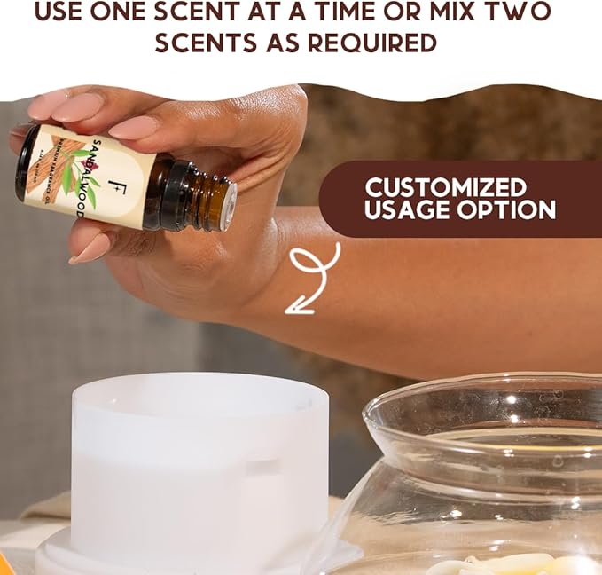 Folkulture Essential Oils for Home | Set of 5 (0.34 fl oz x 5) Sandalwood Essential Oil or Rose Diffuser Oils for Relaxation | Lavender Essential Oil or Chamomile Oil Scents | Jasmine Oil for Women - Bloomnest
