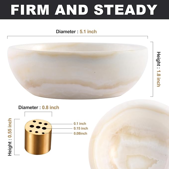 Koville Turkish Natural Marble Incense Holder, Incense Holders for Sticks, Sturdy Incense Burner Ash Catcher, Ideal for Meditation, Relaxing, Easy to Clean