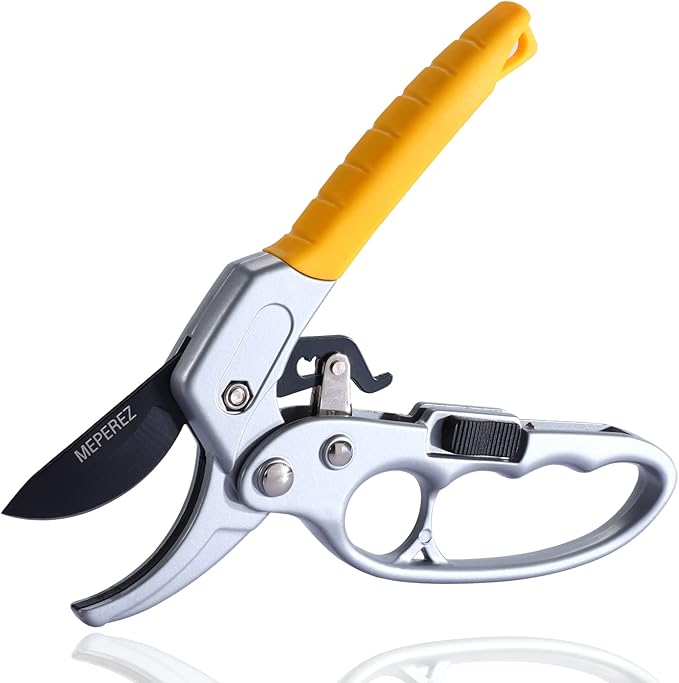 Ultra Sharp Germany Steel Pruning Shears - Cuts 3X Easier, Ergonomic Design - Weak Hand Arthritis Snips, Effortlessly 1-Inch Cut Capacity Heavy Duty Garden Scissors, Sharp Garden Clippers - Bloomnest