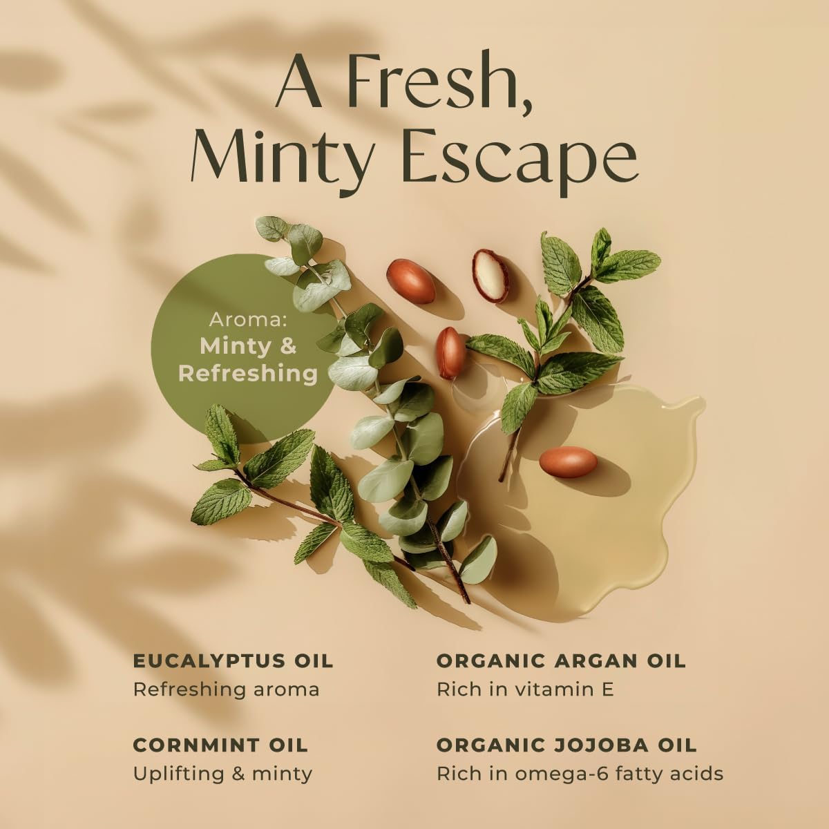 Gya Labs Eucalyptus Mint Massage Oil - 6.76 Fl Oz - Non-Greasy Formula for Sore Muscles, Deep Relaxation & All Skin Types - Suitable for Men & Women